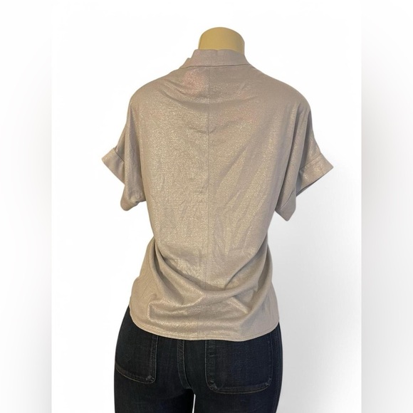 Ann Taylor Cream Ruched Blouse with Tie Front - Picture 4 of 4